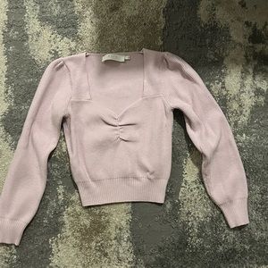 ASTR THE LABEL Pink Cropped Sweater